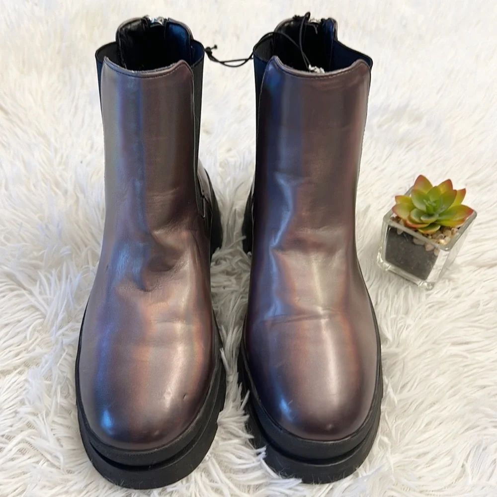 COPY - NEW Steve Madden Jteresta Metallic Ankle Boots Pewter girls size 5